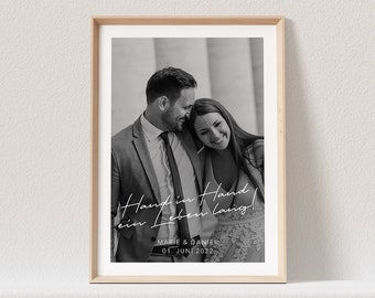 Hochzeitsposter Personalisiert Fotoposter Foto Datum Namen Ort Hochzeit Geschenk Hochzeitstag Hochzeitsgeschenk (OHNE RAHMEN)