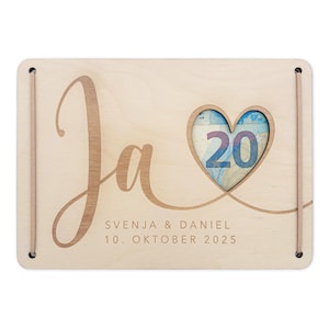 Hochzeitsgeschenk Geld Geldgeschenke Verpackung Hochzeit personalisiertes Hochzeitsgeschenk für Brautpaar Geschenk Hochzeitskarte aus Holz