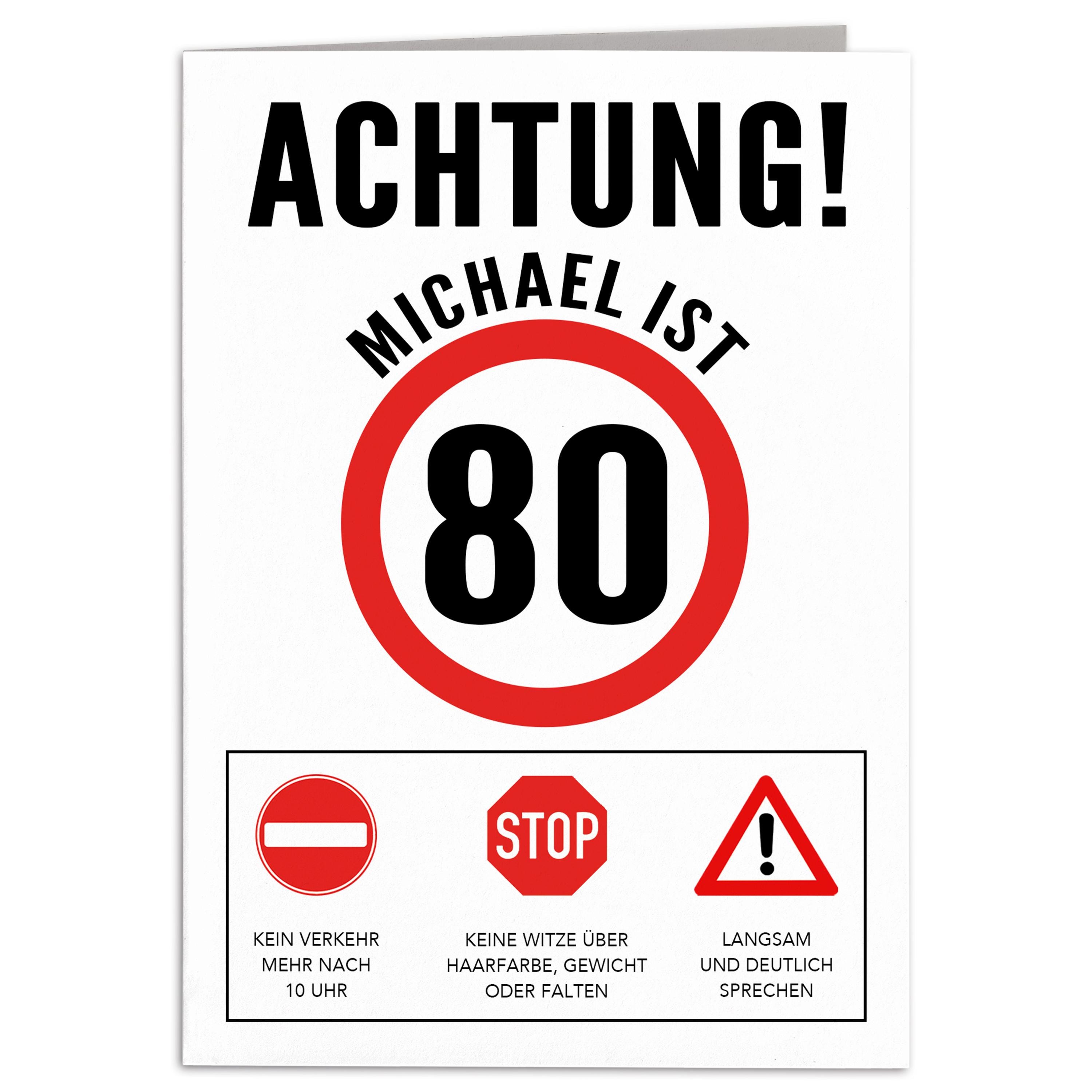 Geburtstagskarte Zum 80. Geburtstag | Piccadilly Greetings | 17,8 X 12,7 Cm | Mit Umschlag | Design: Glitzer & Schrift