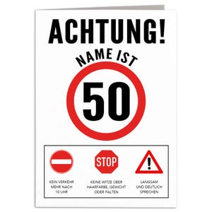 Geburtstagskarte 50. Geburtstag personalisiert lustige Grußkarte Karte Geburtstag Klappkarte Faltkarte mit Umschlag 10,5 x 14,8 cm