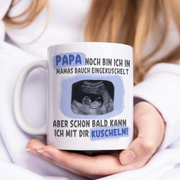 Ultraschall Tasse Ultraschallbild Geschenk zum Schwangerschaft verkünden Du wirst Papa Überraschung Vater personalisierte Fototasse