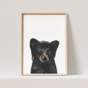 Kinderzimmer Poster Bär Braunbär Baby Waldtiere Tiere Babyzimmer Bild Geschenk (OHNE RAHMEN)