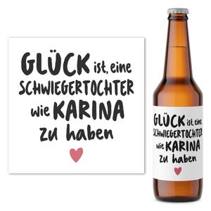 Schwiegertochter Geschenk Bieretiketten personalisiert Bier Geschenk Frau Bierflasche Etiketten 2 Stück | 9x9 cm