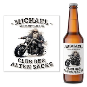 Bier Geschenk Mann 60. Geburtstag Bieretiketten personalisiert Club der alten Säcke Geburtstagsgeschenk Etiketten 6 Stück | 9x9 cm