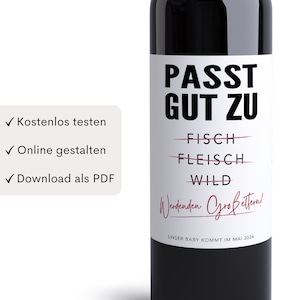 Annuncio di gravidanza Etichetta di vino personalizzata dei nonni per la nonna | Scarica digitale PDF