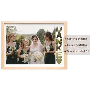 Maid of honor thank you gift thank you photo personalized picture with frame DIN A4 photo gift | Digital download PDF template