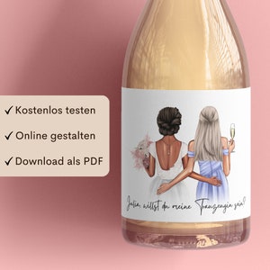 Maid of Honor Questions &quot;Will you be my maid of honor&quot; Personalized Champagne Bottle Label Gift | Digital Download PDF