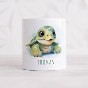 Schildkröte Spardose Kinder personalisiert mit Namen Geldgeschenk zum Geburtstag für Jungen & Mädchen Geschenk Sparschwein aus Keramik