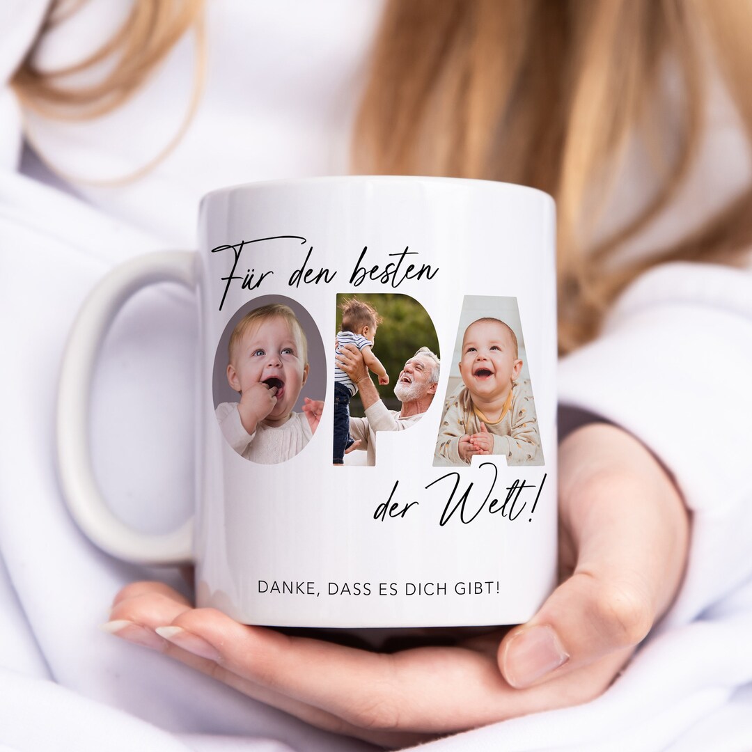Opa Geschenk Geburtstag Tasse Personalisierte Fototasse Mit Fotos Der opa-geschenk-geburtstag-tasse-personalisierte-fototasse-mit-fotos-der