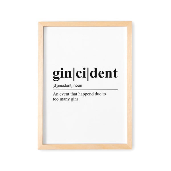 Gin Geschenk Poster Gincident Bild Für Die Küche Küchendeko