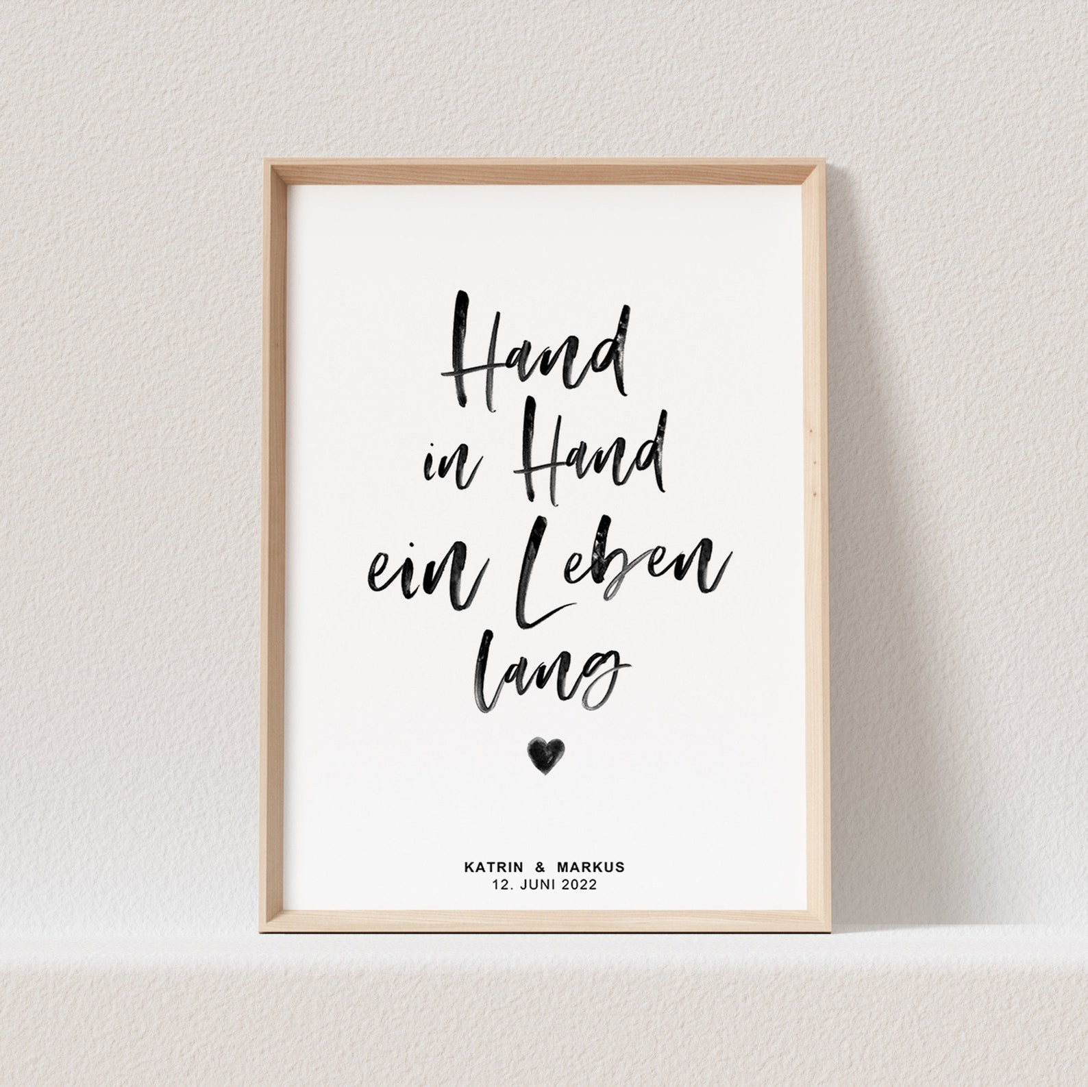 Hand In Hand Ein Leben Lang Poster Personalisierbar Etsy