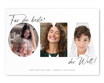 Grandma's Birthday Gift Personalized Photo Collage Birthday Gift Grandmother | Digital Download PDF Template