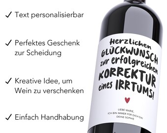 Geschiedene Wein-Geschenktüte Aus Jute – Mit Karte „Sie Endlich Geschieden“, 34,1 Cm Hoch, Für 750 Ml Flaschen