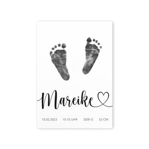 Fußabdruck Bild personalisiertes Poster Baby Fußabdrücke Geschenk zur Geburt | Digitaler Download PDF Datei