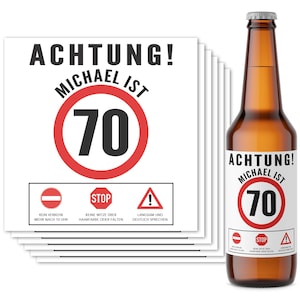 Bier Geschenk Mann 70. Geburtstag Bieretiketten personalisiert Männergeschenk Geburtstagsgeschenk Bierflaschen Etiketten 6 Stück | 9x9 cm