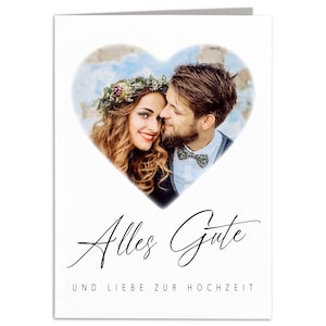 Hochzeitskarte personalisiert mit Foto Geldgeschenk Hochzeit Karte Hochzeitsgeschenk Geschenk Klappkarte mit Umschlag 10,5 x 14,8 cm