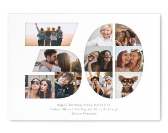 30th Birthday Woman Man Gift Photo Collage 30 personalized with photos Photo Gift Birthday Gift | Digital Download PDF File