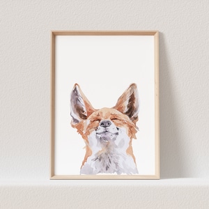 Fuchs Poster Waldtiere Tiere Kinderzimmer Babyzimmer Bild (OHNE RAHMEN)