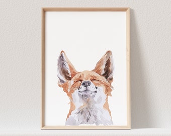 Fuchs Poster Waldtiere Tiere Kinderzimmer Babyzimmer Bild (OHNE RAHMEN)