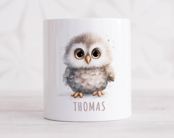 Owl money box children personalized with name money gift for birthday for boys & girls gift piggy bank made of ceramic