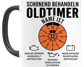 Vintage car mug birthday man personalized with name & age gift for men birthday gift coffee mug made of ceramic 330 ml