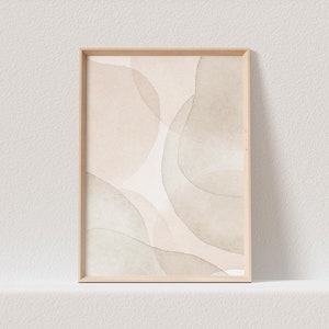 Boho Poster Beige Minimalistisch Print Abstrakter Kunstdruck Nordisches Bild Wandkunst Wanddeko (OHNE RAHMEN)