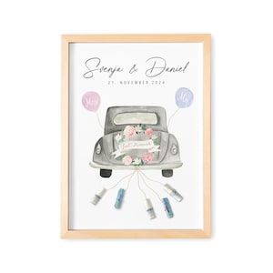 Wedding gift money car personalized picture money gift for the wedding poster with money gift for newlyweds