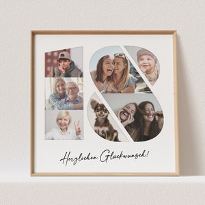 Foto Poster 18. Geburtstag Personalisiert Foto Collage Fotogeschenk 18. Geburtstag Print Geburtstagsgeschenk (OHNE RAHMEN)