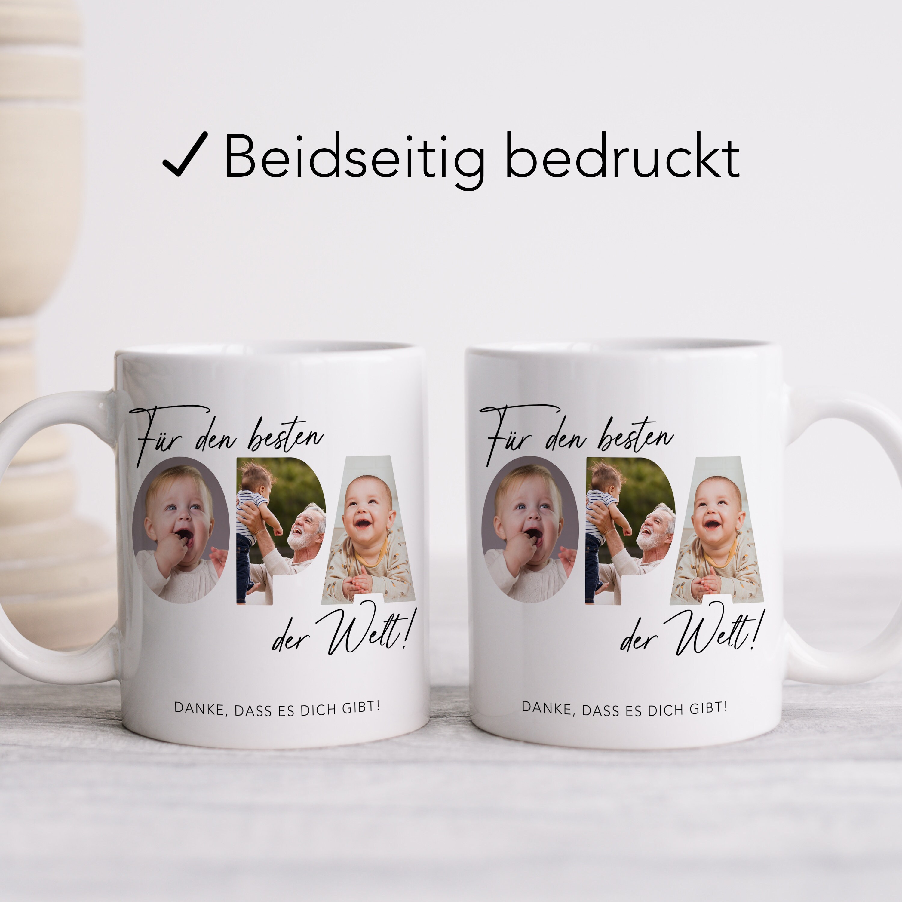 Personalisiert Opa Tasse Mit Spruch & Namen – Geschenk Für Großvater Von Enkeln, Spülmaschinenfest