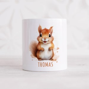Eichhörnchen Spardose Kinder personalisiert mit Namen Geldgeschenk zum Geburtstag für Jungen & Mädchen Geschenk Sparschwein aus Keramik