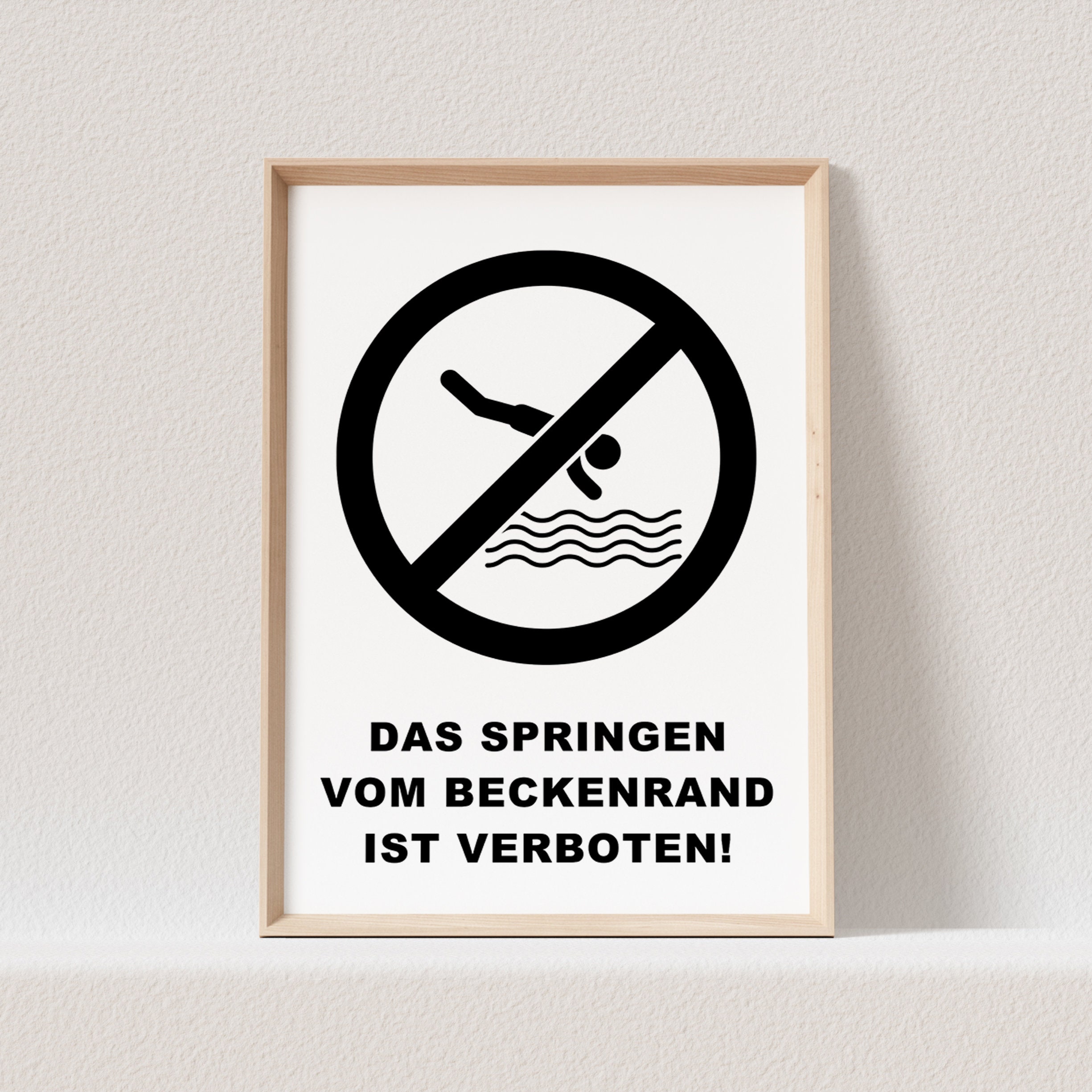 Wandtattoo „Das Springen Vom Beckenrand …“ 80x16 Cm – Selbstklebend, Wiederverwendbar & Matt