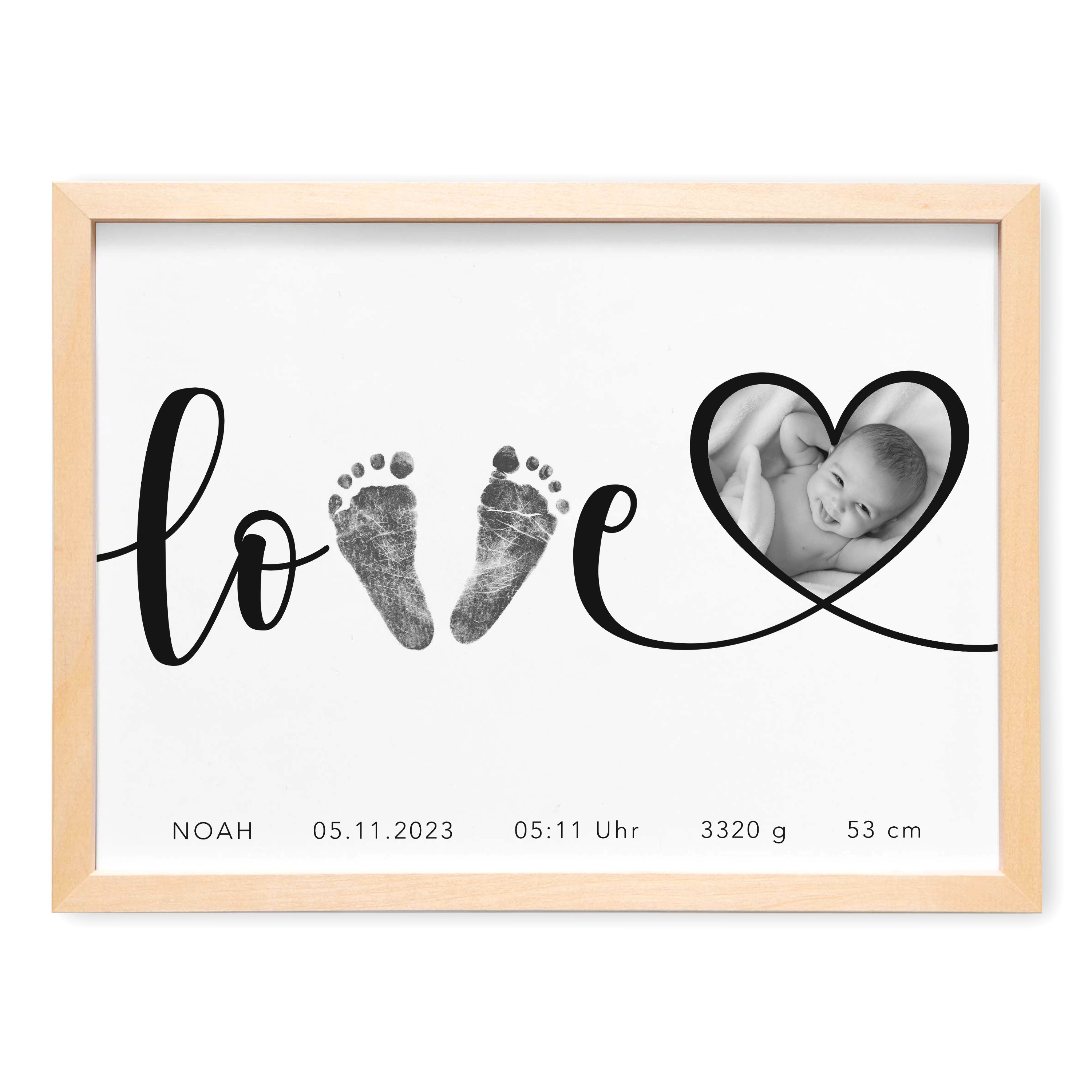 Footprint Baby Poster Personalized Picture With Photo Footprints