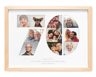 70th Birthday Woman Man Gift Photo Collage 70 personalized with photos Photo Gift Birthday Gift