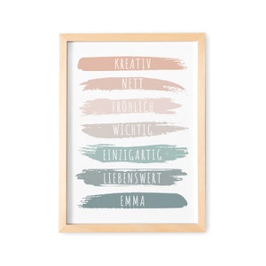 Affirmation Kinder Poster Affirmationsposter Personalisiert Positives Denken Kinderzimmer Bild