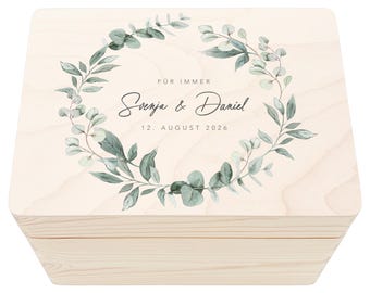 Erinnerungskiste Hochzeit personalisiertes Hochzeitsgeschenk für Brautpaar Holzkiste Erinnerungsbox Geschenkkiste Geschenkbox 30x20x13 cm