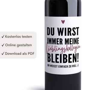 Favorite Colleague Farewell Gift Personalized Wine Bottle Labels Farewell Gift (Set of 2) | Digital Download PDF