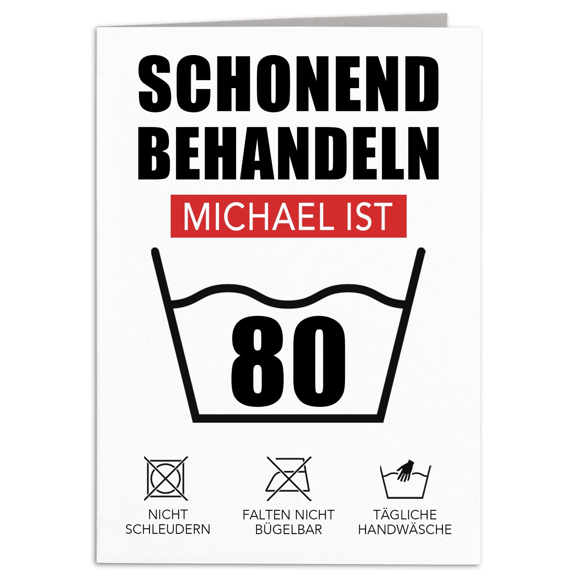 Geburtstagskarte Zum 80. Geburtstag | Piccadilly Greetings | 17,8 X 12,7 Cm | Mit Umschlag | Design: Glitzer & Schrift