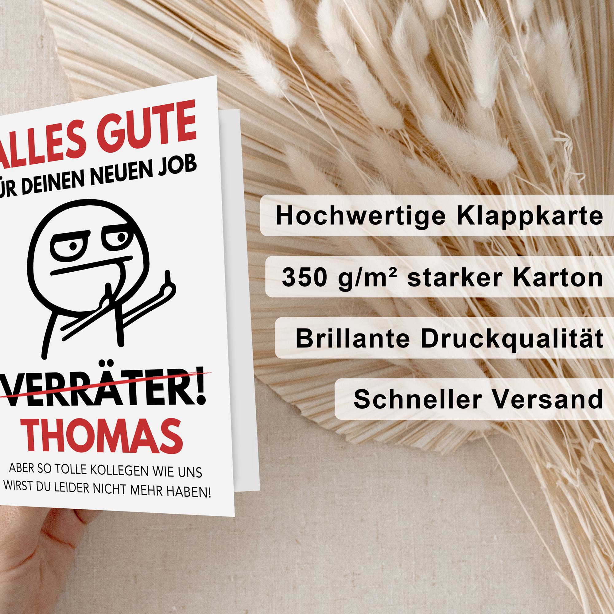 Glückwunschkarte Für Kollegen Zum Neuen Job – 145x145 Mm, Hochwertige Geschenkkarte Mit Umschlag