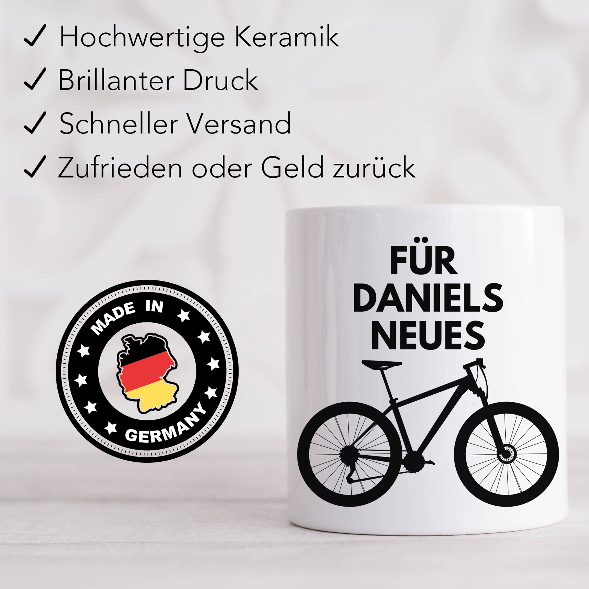 Personalisiertes Fahrrad Spardose – Keramik, 95 Mm, Mit Individuellem Namen/Nachricht, Geschenkidee