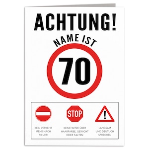 Geburtstagskarte 70. Geburtstag personalisiert lustige Grußkarte Karte Geburtstag Klappkarte Faltkarte mit Umschlag 10,5 x 14,8 cm