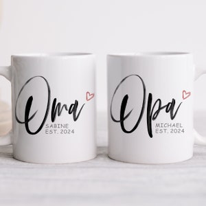 Pregnancy Announcement Grandma Grandpa Mugs Couple Personalized Expecting Grandparents Gift