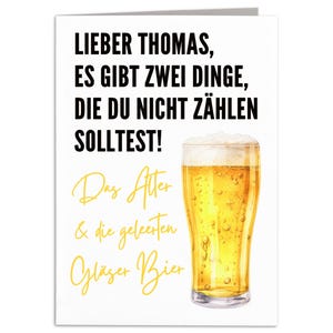 Geburtstagskarte Bier Karte personalisiert Geschenk Geburtstag Mann lustige Klappkarte mit Umschlag 10,5 x 14,8 cm