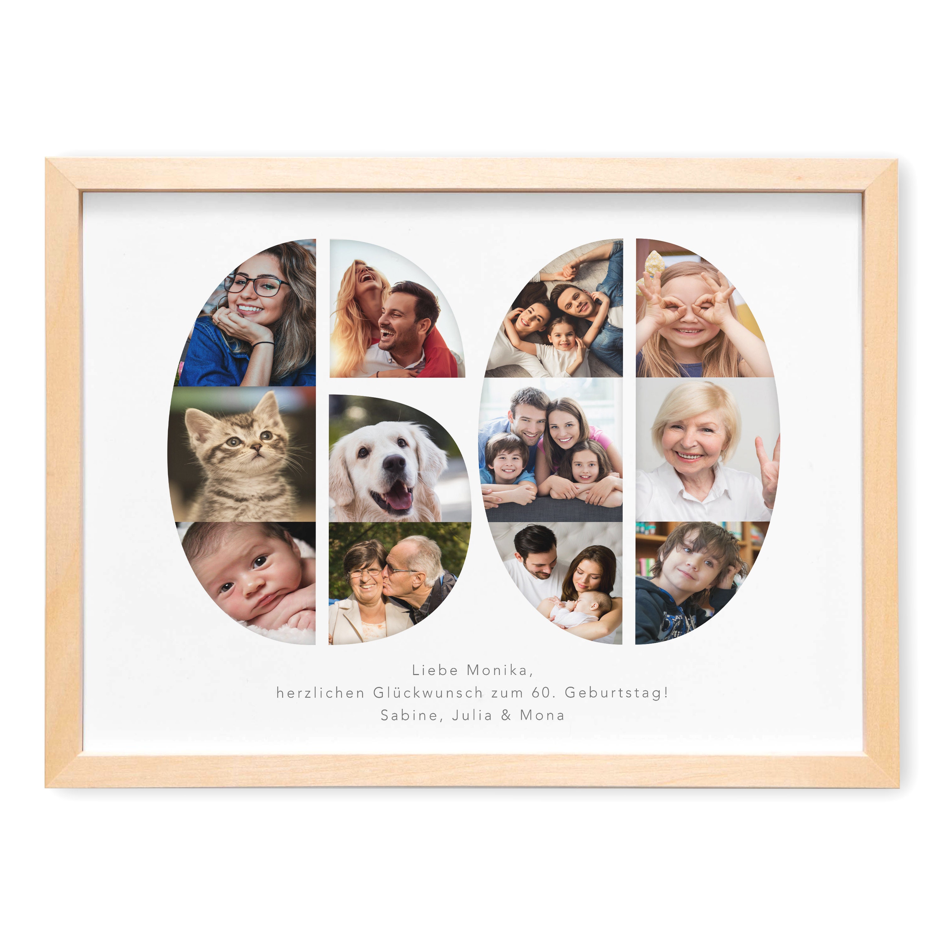 60th Birthday Woman Man Gift Photo Collage 60 personalized with photos Photo Gift Birthday Gift