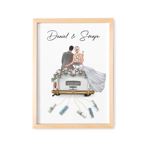 Hochzeitsgeschenk Geld Geldgeschenk Zur Hochzeit Personalisiertes Bild für Braut & Bräutigam Brautpaar Geschenk