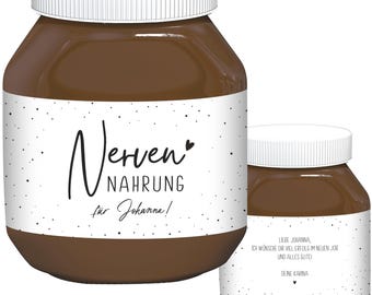 Comfort Food Gift Labels Chocolate Spread Personalized Stickers for e.g. Jar of Nutella | 2 pcs.
