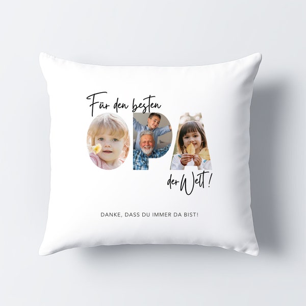 Grandpa pillow with photo personalized photo gift photo pillow decorative pillow gift for grandfather Father's Day gift 40 x 40 cm including filling