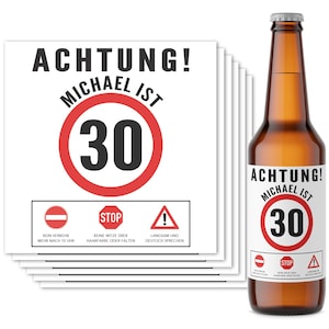 Bier Geschenk Mann 30. Geburtstag Bieretiketten personalisiert Männergeschenk Geburtstagsgeschenk Bierflaschen Etiketten 6 Stück | 9x9 cm