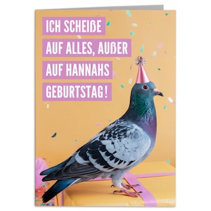 Geburtstagskarte Freundin Geburtstag Geschenk Lustige Karte Taube für Frauen personalisiert lustige Klappkarte mit Umschlag 10,5 x 14,8 cm