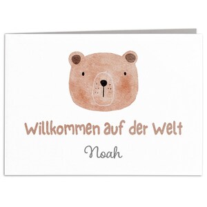 Karte Geburt personalisiert Glückwunschkarte Junge Babykarte Geburtstagskarte Baby Geburtskarte Klappkarte mit Umschlag 14,8 x 10,5 cm