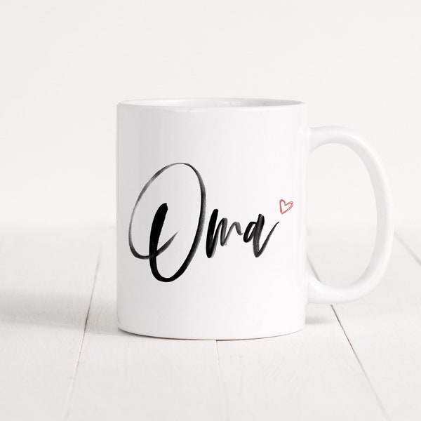 Oma Tasse Keramik Herz Großmutter Geschenk